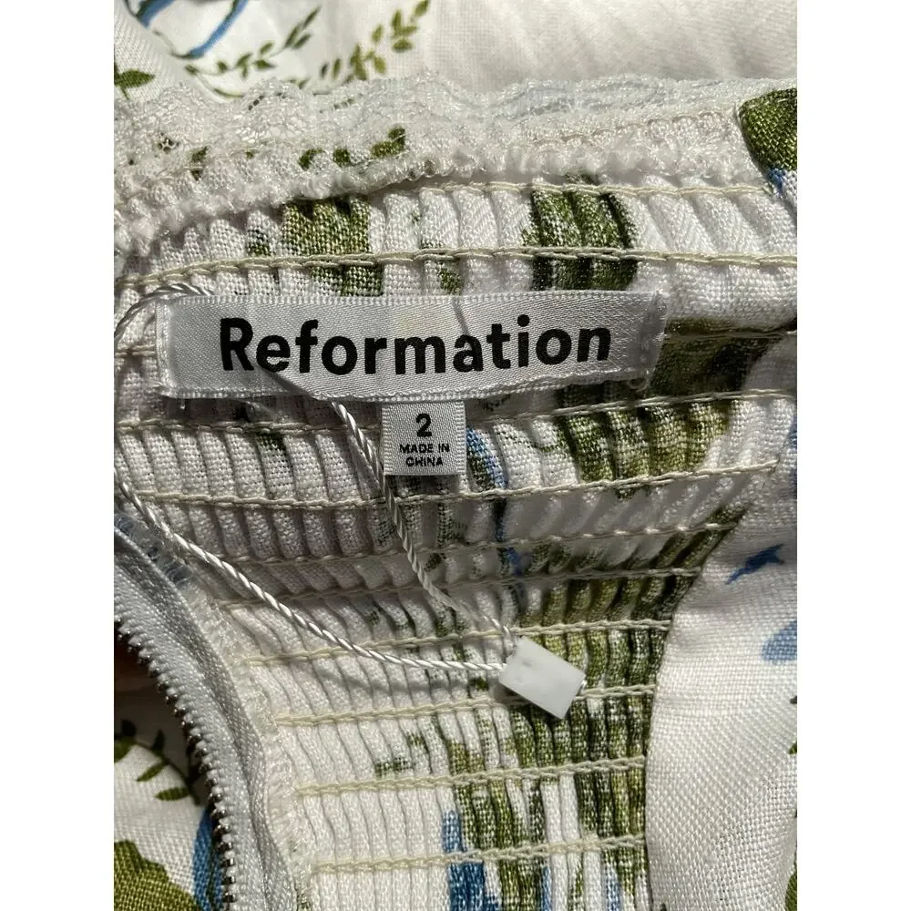 Reformation 'Kieryn' White Linen Dress Size 2 - Picture 4 of 5